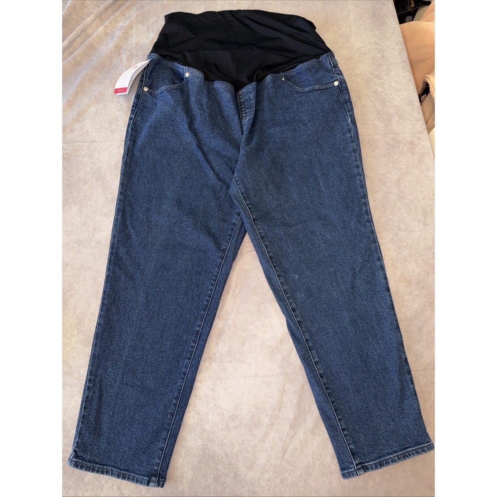 Isabel Maternity Over Belly Straight Jeans Dark Wash NWT Size 14 Ingrid + Isabel